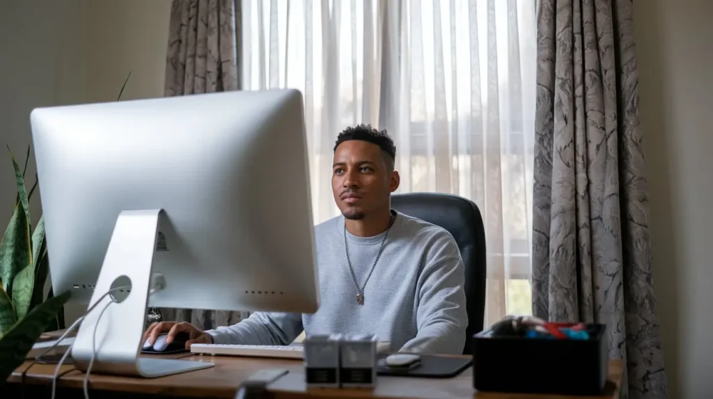 man making money online in Nigeria by freelancing